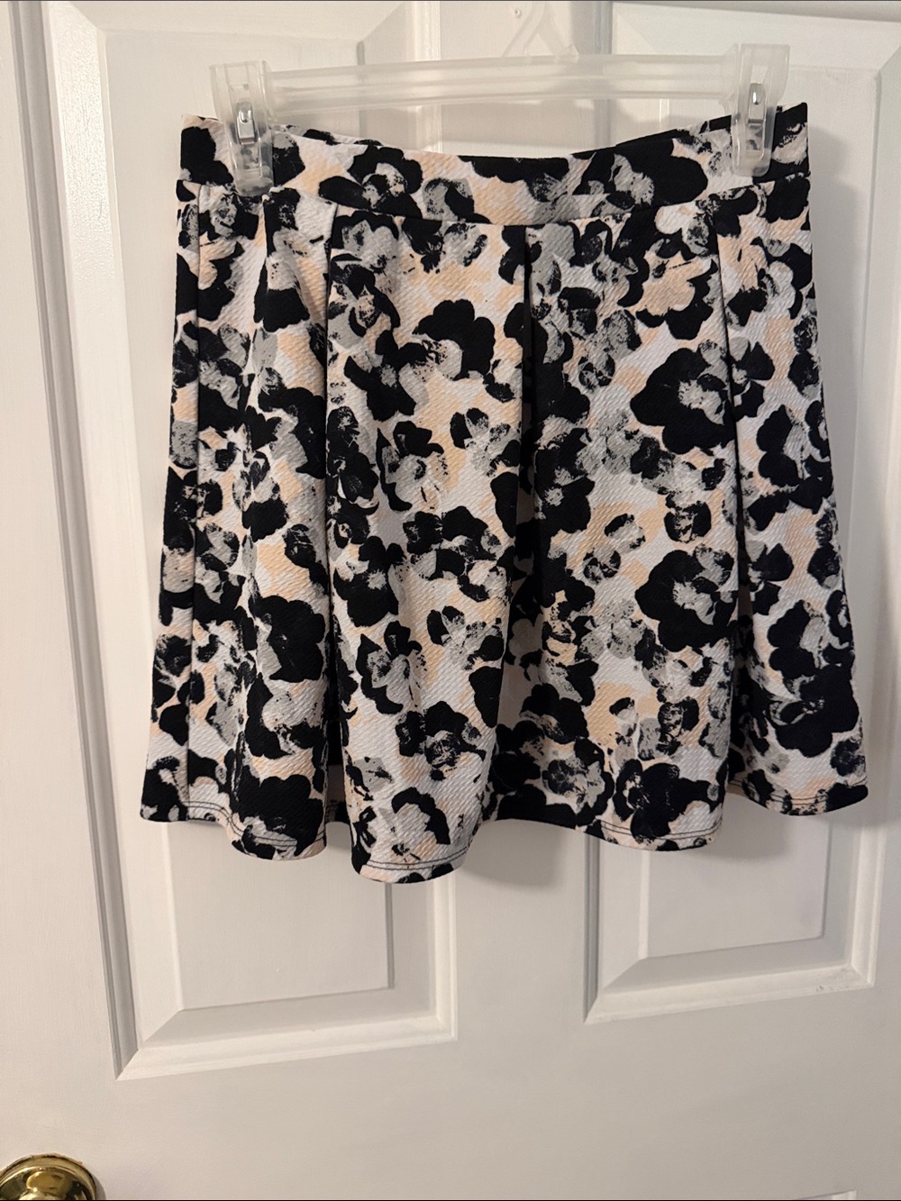 Floral Skirt in Black, Pink and Cream